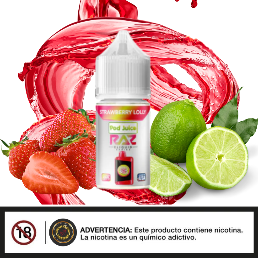 Pod Juice X RAZ  Strawberry Lolly - Sal de Nicotina 30ml